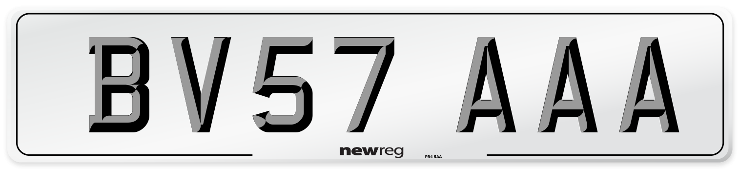 BV57 AAA Number Plate from New Reg